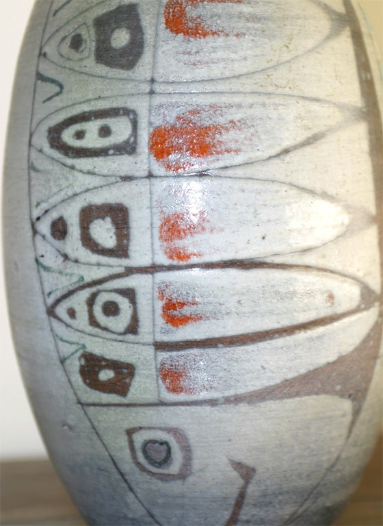 French Large Mid-Century Ceramic Fish Vase For Sale