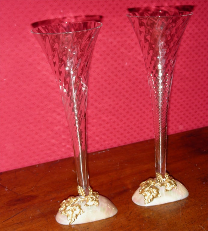 French Six Champagne Glasses by Frédérique Lombard Morel. For Sale