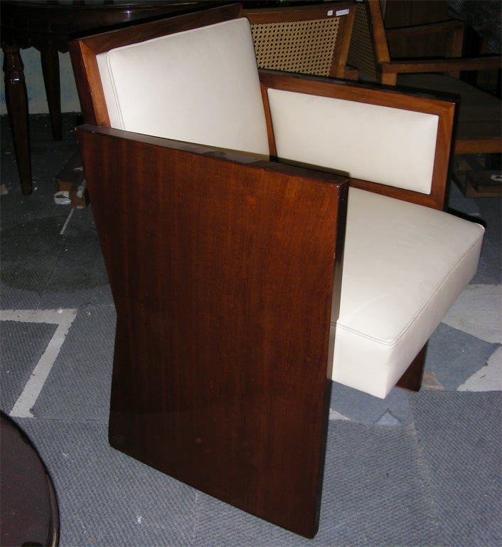 French 1930s Modernist Desk Armchair Attributed to Michel Dufet