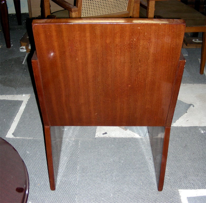 Mahogany 1930s Modernist Desk Armchair Attributed to Michel Dufet