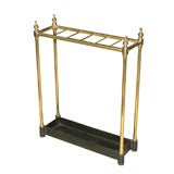 Antique Edwardian Brass and Iron Umbrella Stand