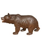 19th Century Carved Walnut Black Forrest  Bear