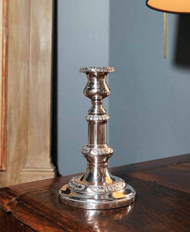 A lovely pair of Sheffield silver plate telescope candlesticks.