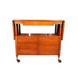 John Widdicomb Walnut Serving Cart/Buffet