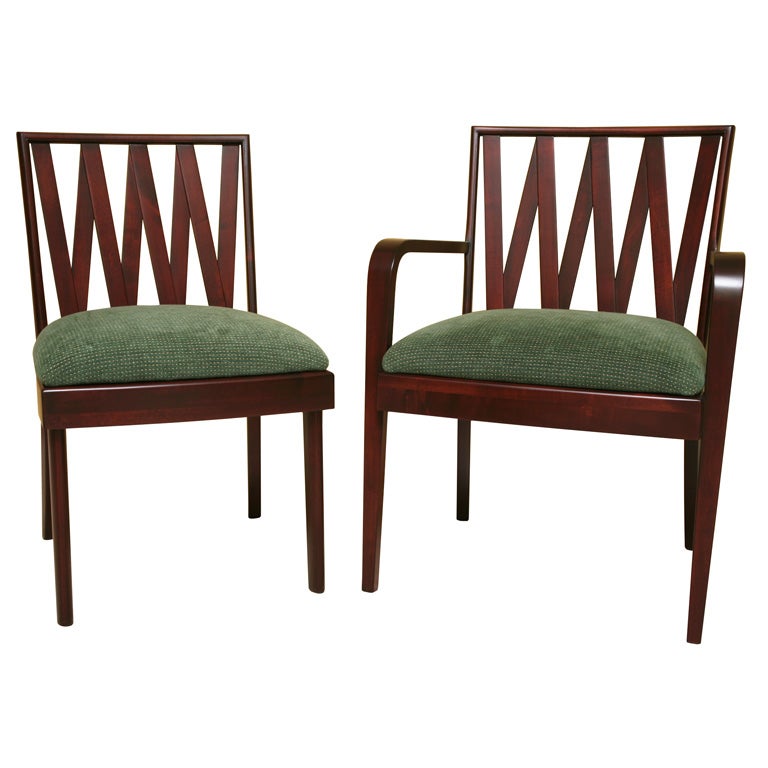 Classic Paul Frankl Dining Chairs Johnson Furniture at 1stdibs