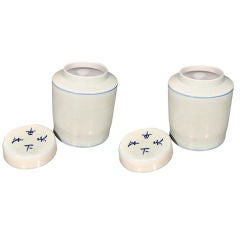 Pair of Chinese Glazed Tea Containers with Lid
