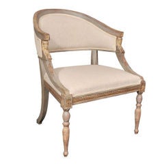 Gustavian Desk Chair with Grey Patina