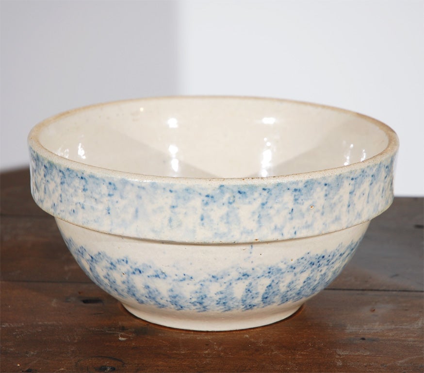 19THC SPONGEWARE MIXING BOWLS W/  SPONGE DESIGN  BANDS