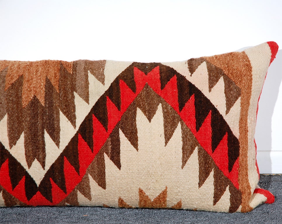 American LARGE AUTHENTIC NAVAJO INDIAN WEAVING BOLSTER PILLOWS