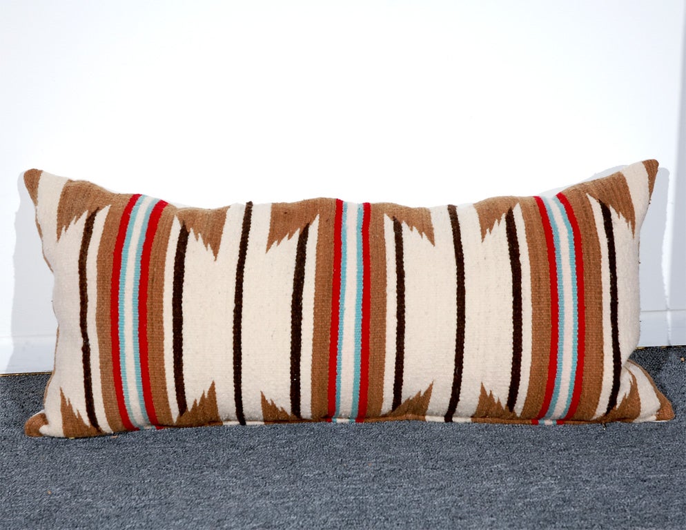 Mid-20th Century LARGE AUTHENTIC NAVAJO INDIAN WEAVING BOLSTER PILLOWS