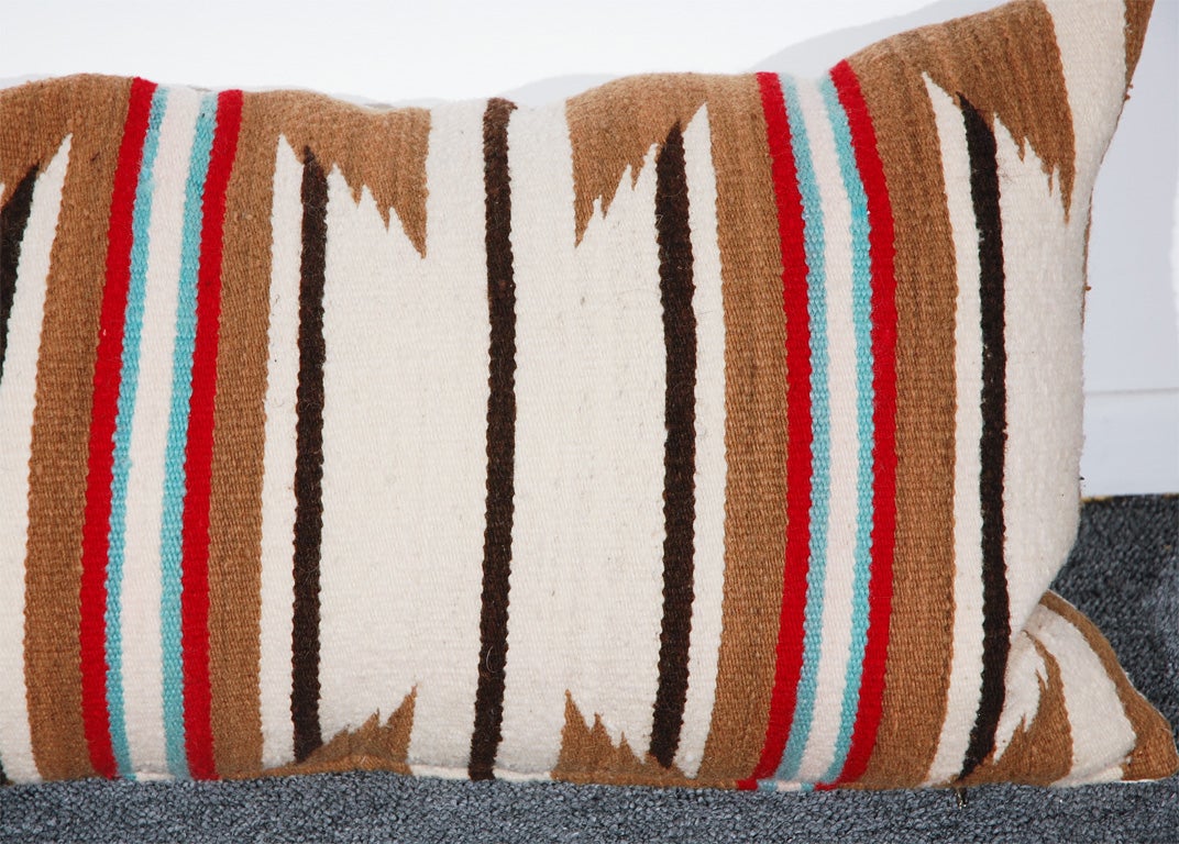 Wool LARGE AUTHENTIC NAVAJO INDIAN WEAVING BOLSTER PILLOWS