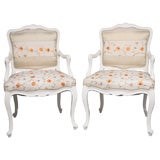 Pair of  French Louis XV1 Armchairs