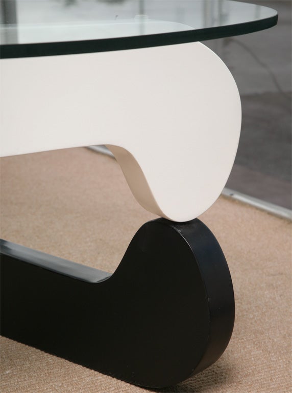 Glass Lacquered Decorator Noguchi Coffee Table For Sale