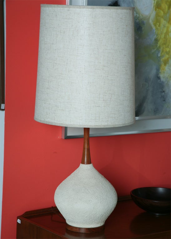 Beautiful Mid Century Modern Danish Table Lamp with teak neck ending and base