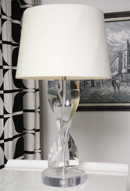 Water Fall  Lucite  Table  Lamp