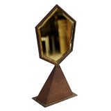 Early 20th Century hexagonal amber vanity mirror