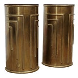 Pair of 30’s Brass demi lune urns