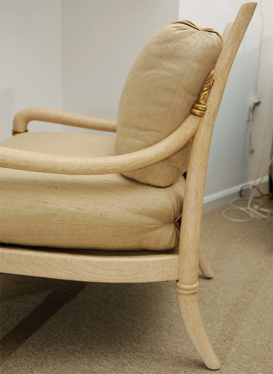 Pair of sabre leg neo-classical lounge chairs by Marge ...