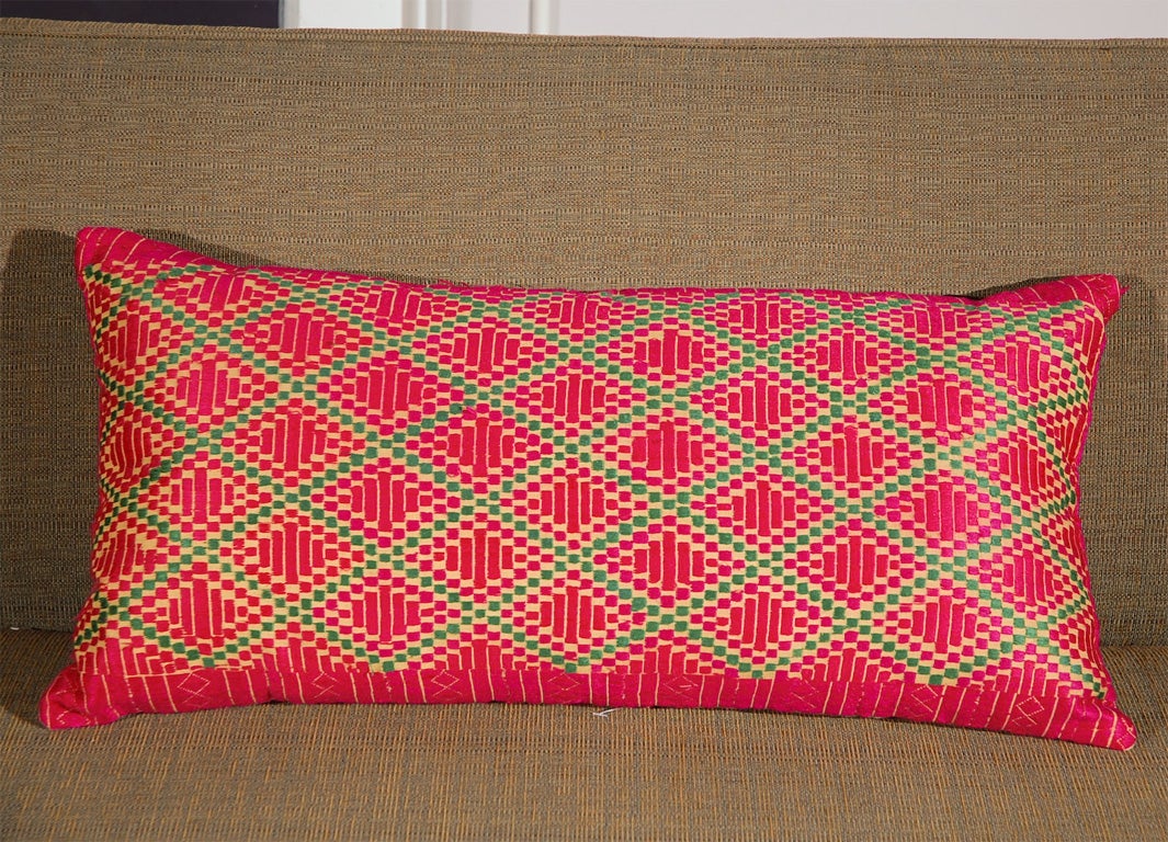 Pakistani Swat Valley embroidered pillows w/ kapok fill.