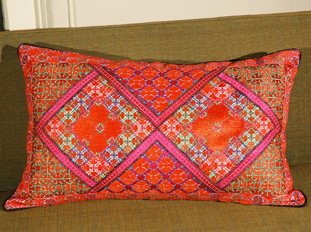 Pair (near) of Swat Valley Embroidered Pillows.