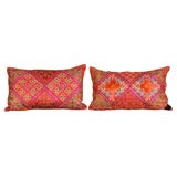 Vintage Pair (near) of Swat Valley Embroidered Pillows.