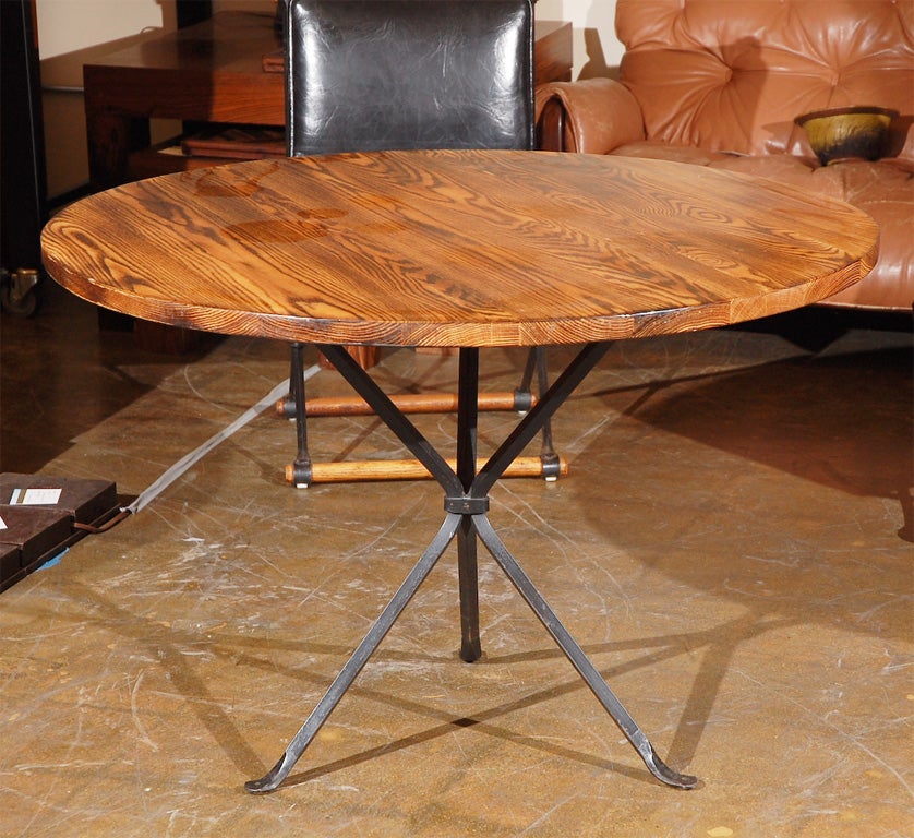 Wrought iron and oak hacienda style dining set by Cleo Balden