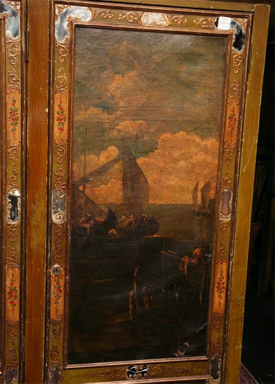 18th and 19th Century Venetian Painted Three-Door Cabinet In Good Condition For Sale In Miami, FL
