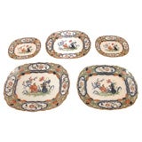 Set of Five English 19th Century Iron Stone Platters