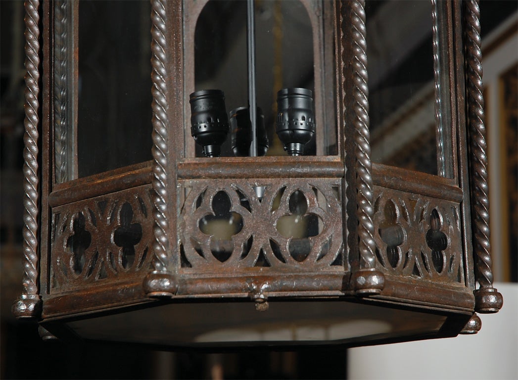 French Mid 19th Century neo-Gothic iron lantern.