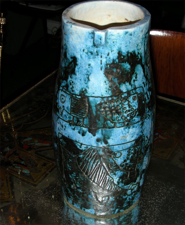 Mid-20th Century 1950s Ceramic Vase by Jacques Blin For Sale