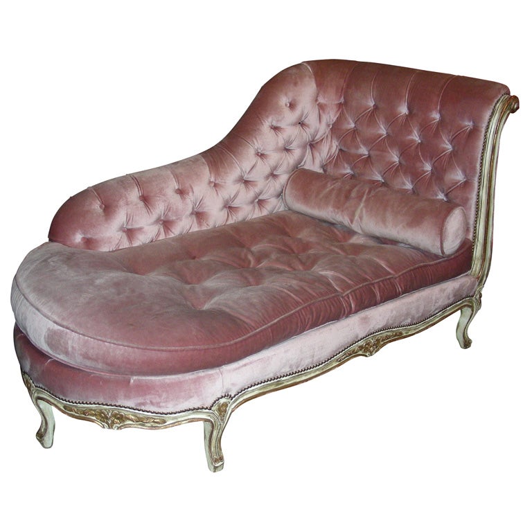 1950s Louis XV Style Tufted Méridienne For Sale