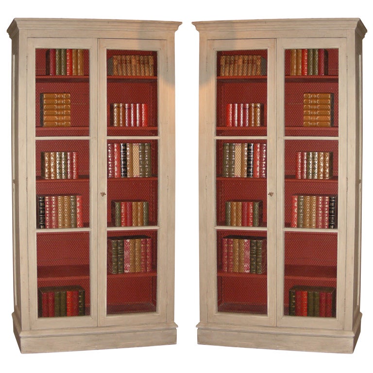 Two 1900 Bookcases with WireMesh Doors at 1stdibs