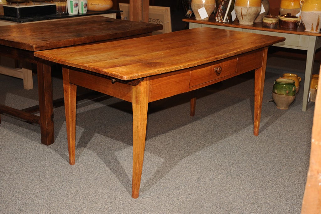 Farm Table Wild Cherry Wood (Meurisier)with one drawer.