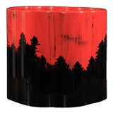 Japanese Art Deco Red & Black Lacquer Hibachi