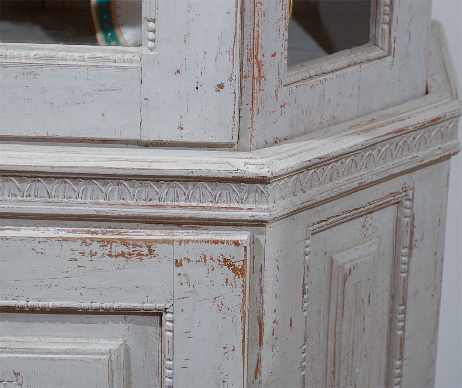 Painted Mid-19th Century Vitrine Bookcase, Two Pieces 1