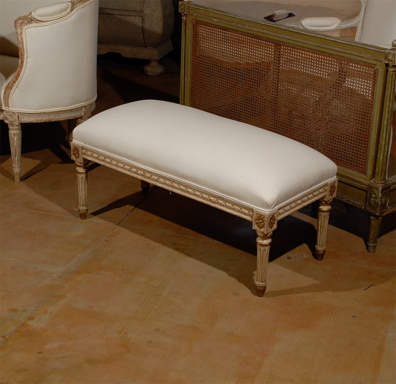 Pair of French Banquettes, Louis XVI Style, circa 1890.  One of a kind.  Visit our site at www.jadamsantiques.com.