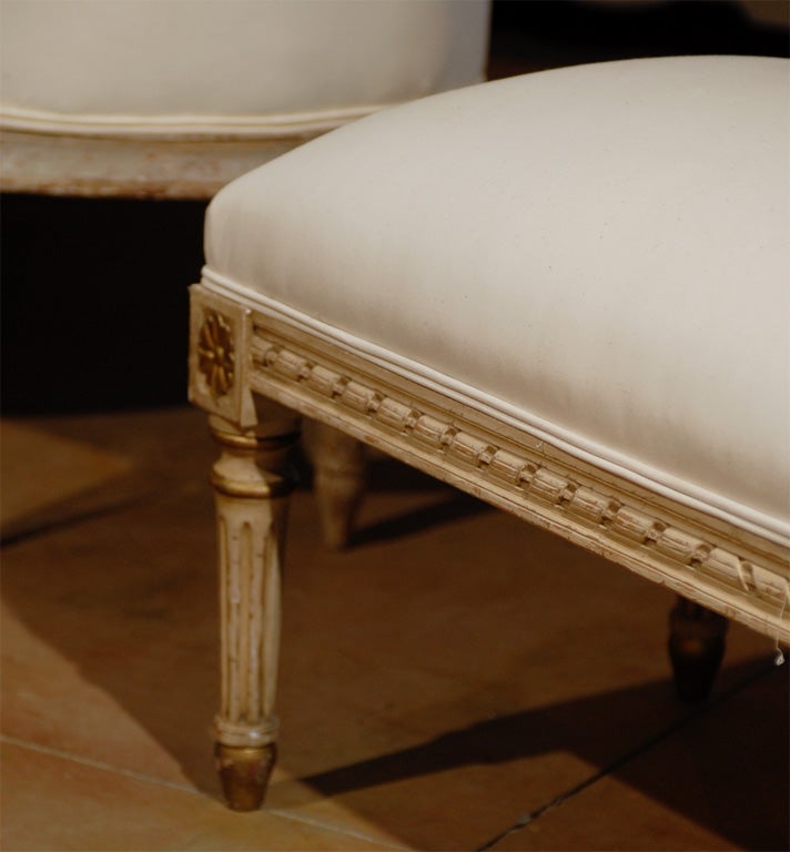 19th Century Pair of French Banquettes, Louis XVI Style, circa 1890