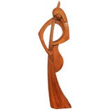 Handcarved Wooden Sculpture Dated 1916 by Bruel Matios
