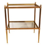 Brass Two Tier Occasional Table, After a Design by Bagues
