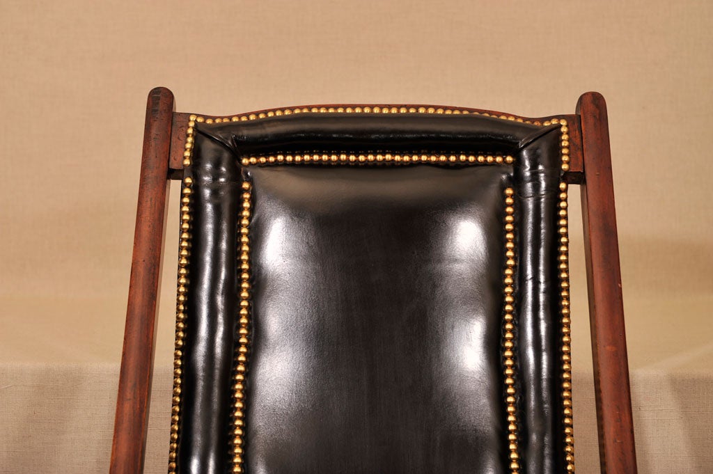 19th Century Folding Mahogany Campaign Chair, England, Late 19th C.
