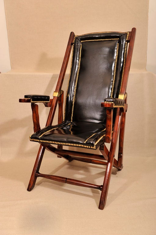 Folding Mahogany Campaign Chair, England, Late 19th C. 6