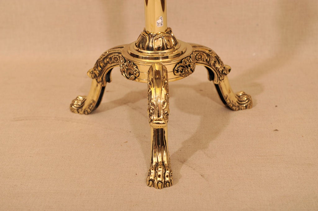 Unusual Brass Tripod Table, England, Mid 19th Century
