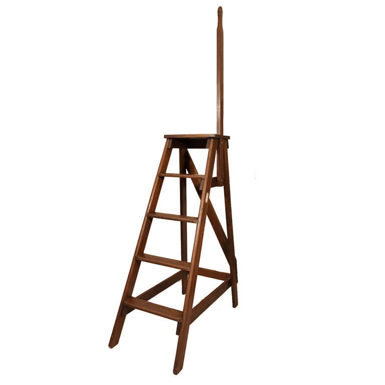 Wooden Library Ladder by Slingsby, England, Early 20th C.