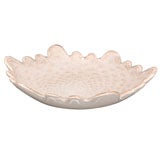 LARGE WHITE AND GOLD DUST MURANO DISH