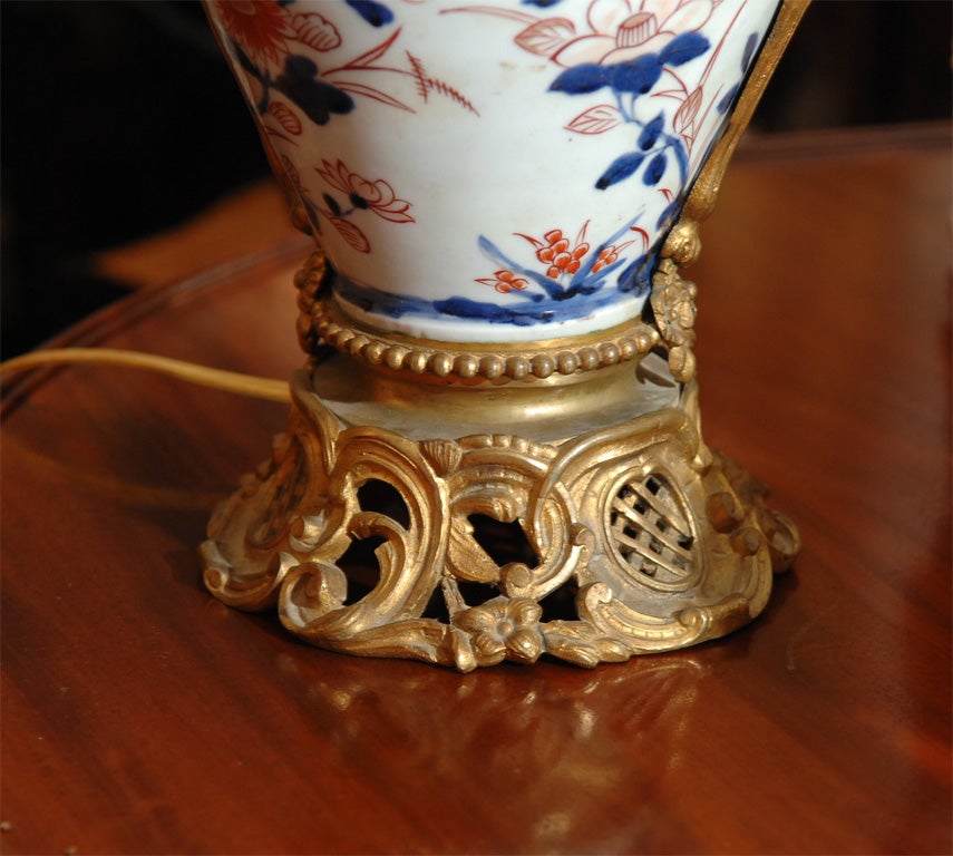 Dore bronze and Japanese Imari Lamp