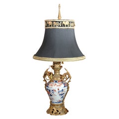 Dore bronze and Japanese Imari Lamp
