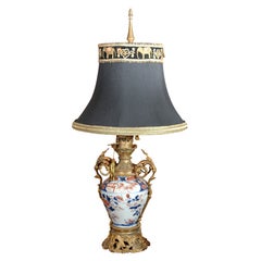 Dore bronze and Japanese Imari Lamp Dore bronze and Japanese Imari Lamp
