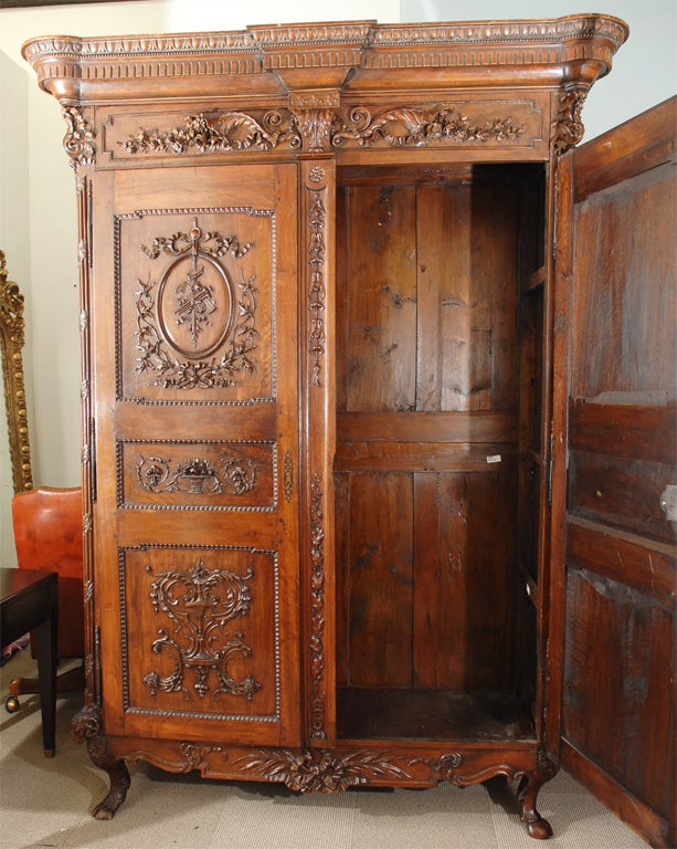 18th Walnut French Louis XVI armoire at 1stDibs