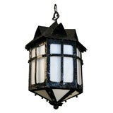 Arts & Crafts Lantern with Slag Glass