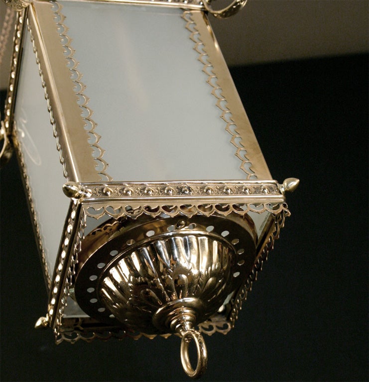 American Early Brass Kerosene Lantern For Sale